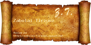 Zabolai Tirzusz névjegykártya